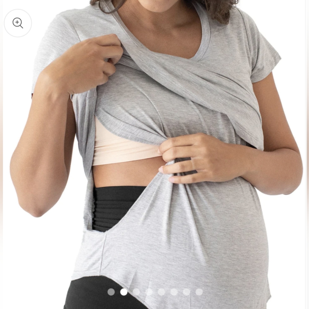 Kindred Bravely Nursing and Maternity Tee, Heather Grey